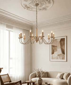 Veyra Travertine Candle Chandelier