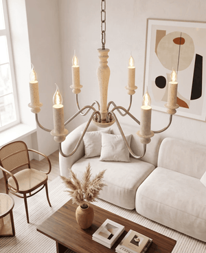 Claren Travertine Candle Chandelier
