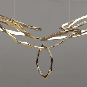 Cloud Rings Series Brass Chandelier