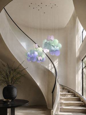 Clouds Iridescent Disc Chandelier