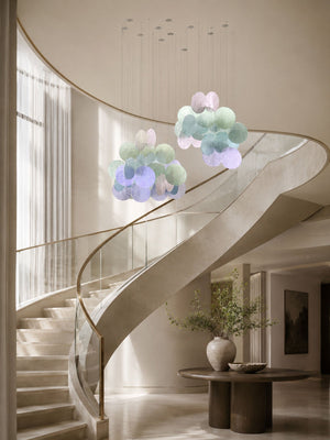 Clouds Iridescent Disc Chandelier