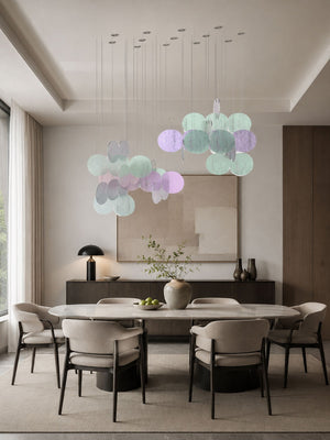 Clouds Iridescent Disc Chandelier