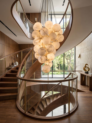Cluster Alabaster Globe Chandelier
