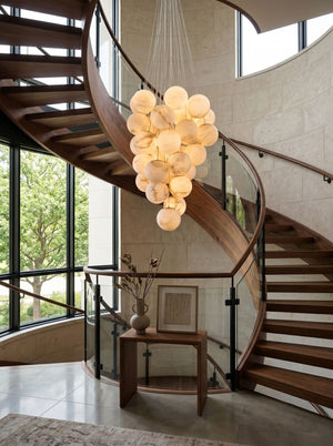Cluster Alabaster Globe Chandelier