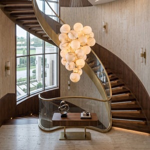 Cluster Alabaster Globe Chandelier