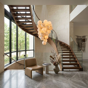 Cluster Alabaster Globe Chandelier