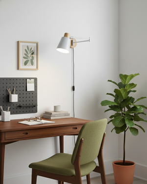 Collin Adjustable Plug In Wall Lamp