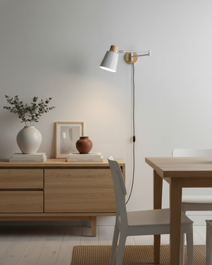 Collin Adjustable Plug In Wall Lamp