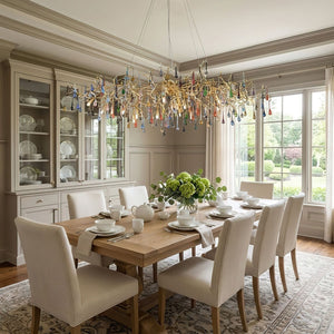 Colorful Raindrop Brass Branch Chandelier