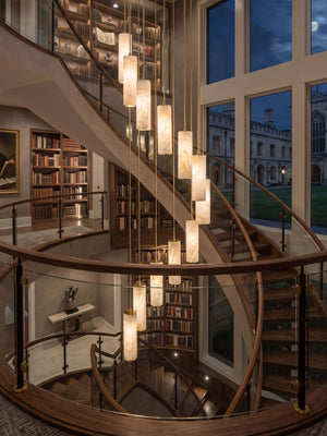 Column Alabaster Staircase Chandelier
