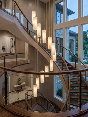 Column Alabaster Staircase Chandelier