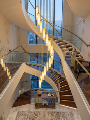 Column Alabaster Staircase Chandelier