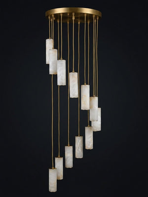 Column Alabaster Staircase Chandelier