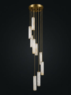 Column Alabaster Staircase Chandelier