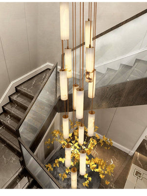 Column Alabaster Staircase Chandelier