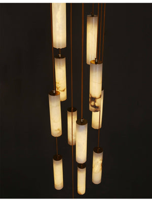Column Alabaster Staircase Chandelier