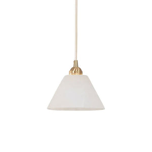 Conical Alabaster Brass Pendant Lamp