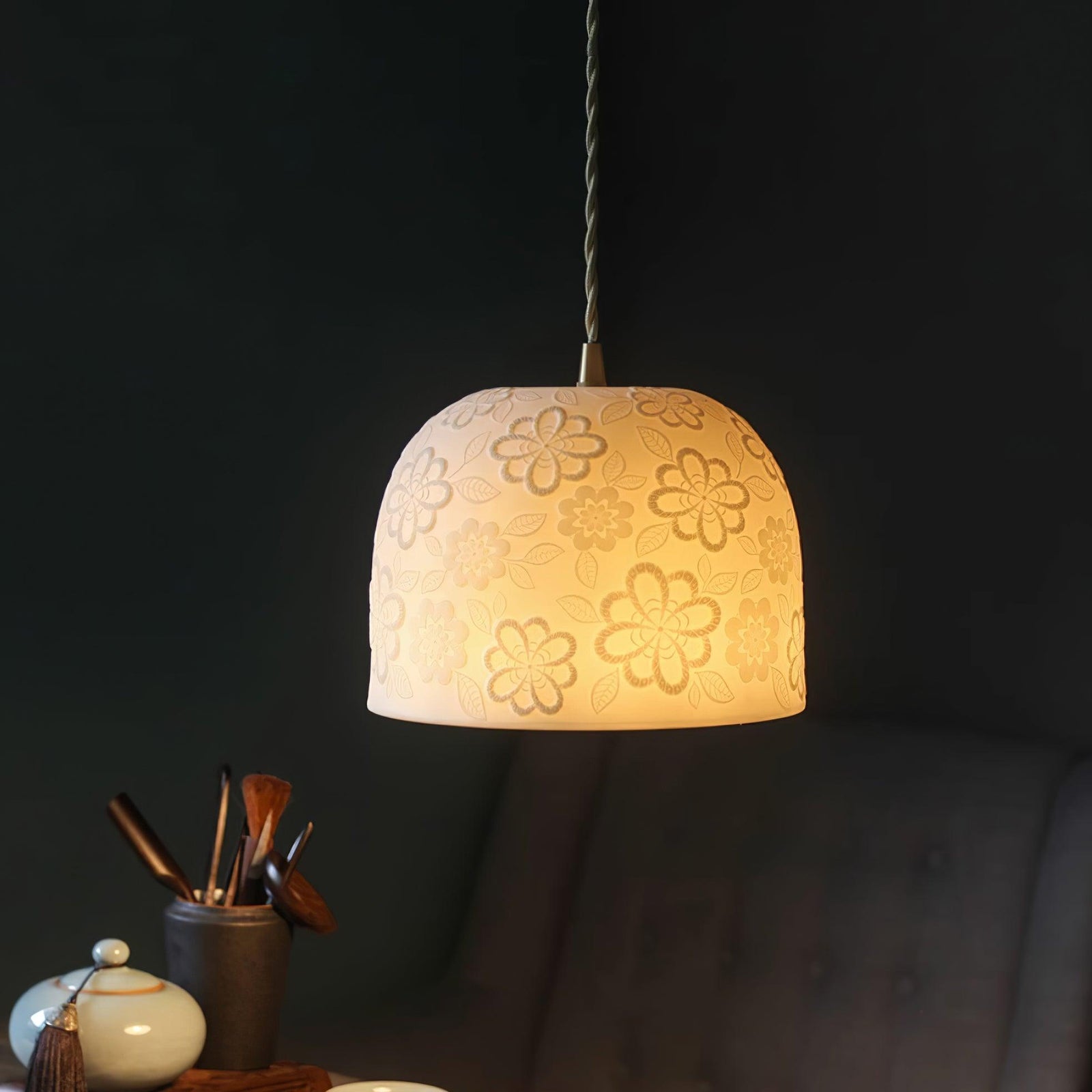 Corals Ceramics Pendant Lamp 7.8″- 5.5″ - Docos