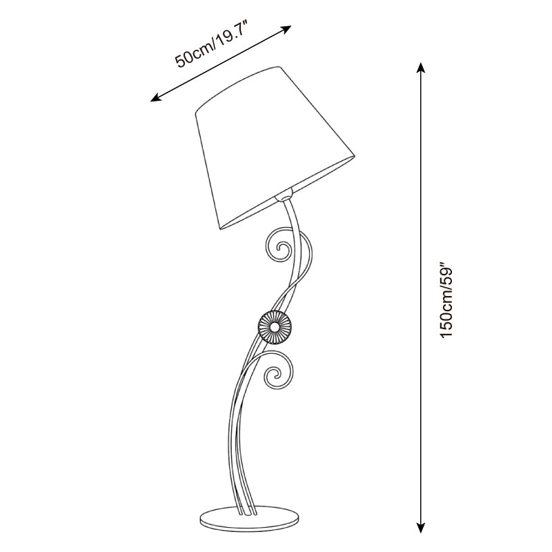 Corvella staanlamp — Dimensioentekeningen 1