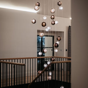 Cosmic Sphere Cascade Chandelier