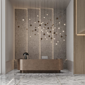 Cosmic Sphere Cascade Chandelier