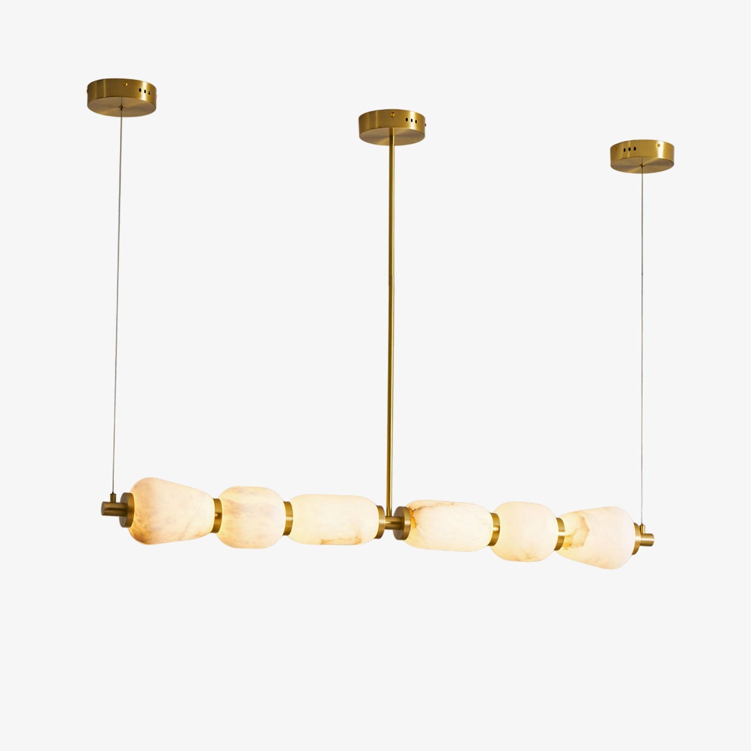 Alabaster Pebble Linear Chandelier