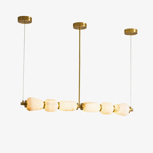 Alabaster Pebble Linear Chandelier