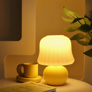 Cream Mushroom Table Lamp 8.7″- 11.4″ - Docos