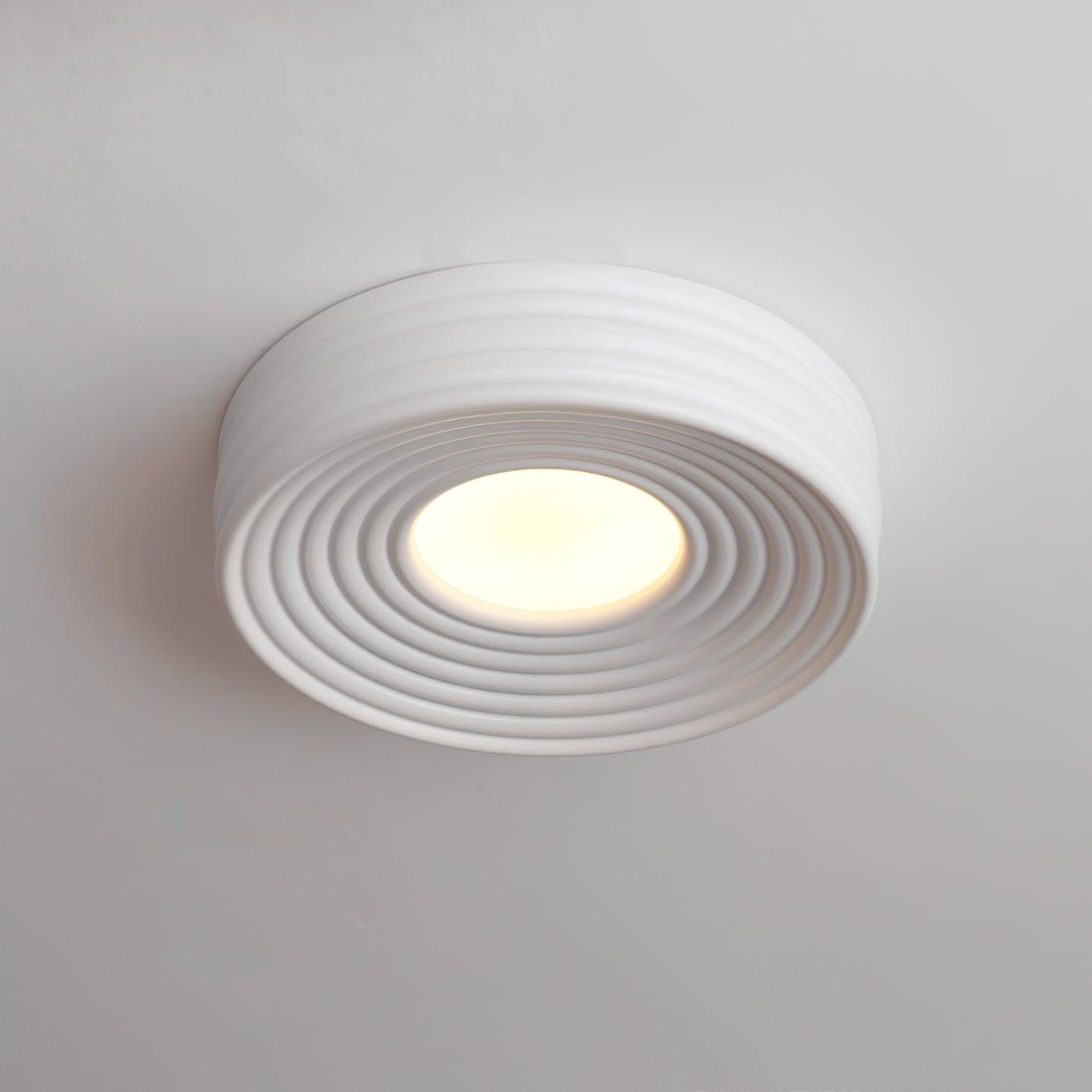 Cream Ribbed Ceiling Light 18.5″- 4.3″