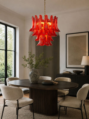 Crimson Glass Petals Chandelier