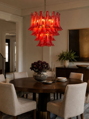 Crimson Glass Petals Chandelier