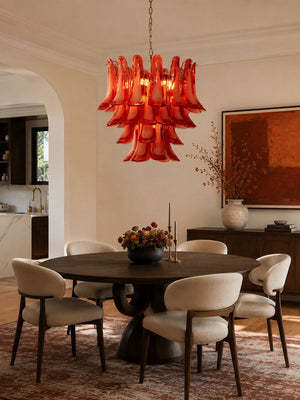 Crimson Glass Petals Chandelier
