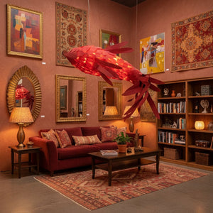 Crimson Swirl Koi Chandelier