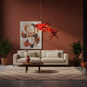 Crimson Swirl Koi Chandelier