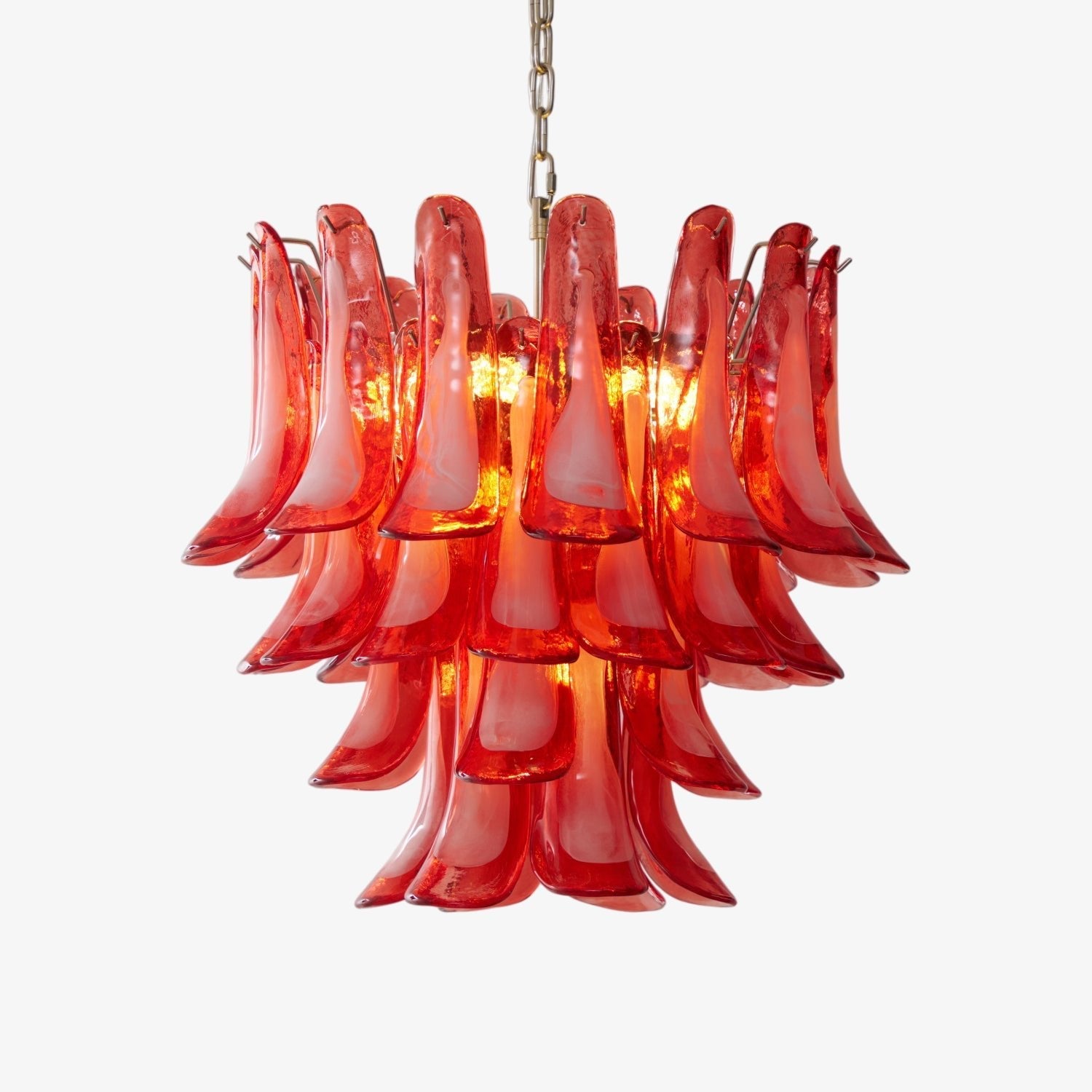 Crimson Glass Petals Chandelier