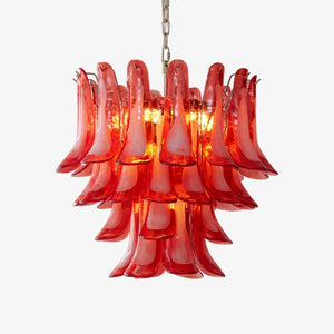 Crimson Glass Petals Chandelier