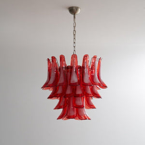 Crimson Glass Petals Chandelier