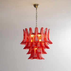 Crimson Glass Petals Chandelier