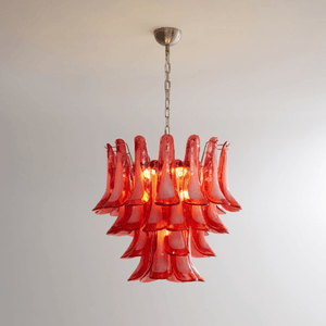 Crimson Glass Petals Chandelier