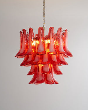Crimson Glass Petals Chandelier