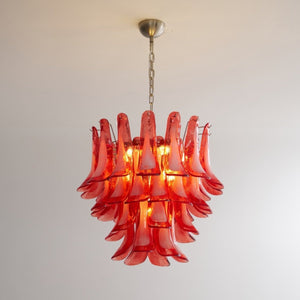 Crimson Glass Petals Chandelier