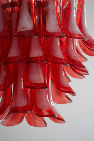 Crimson Glass Petals Chandelier