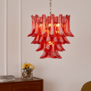 Crimson Glass Petals Chandelier
