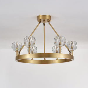 Crystal Round Golden Chandelier