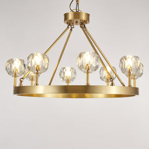 Crystal Round Golden Chandelier