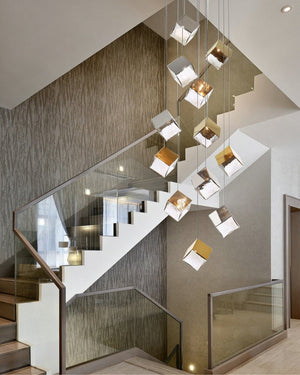 Cubic Luster Cascade Chandelier