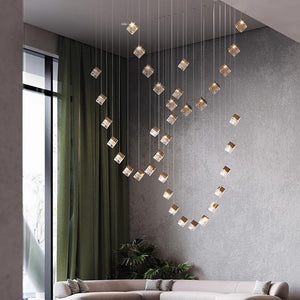 Cubic Luster Cascade Chandelier