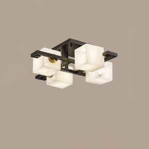 Cubist Alabaster Cluster Ceiling Lamp