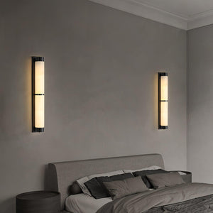 Cylindra Alabaster Brass Wall Light