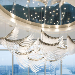 The Bird Feather Wings LED Chandelier | Custom Size & Made-to-Order Lighting for Luxury Homes & Commercial Spaces